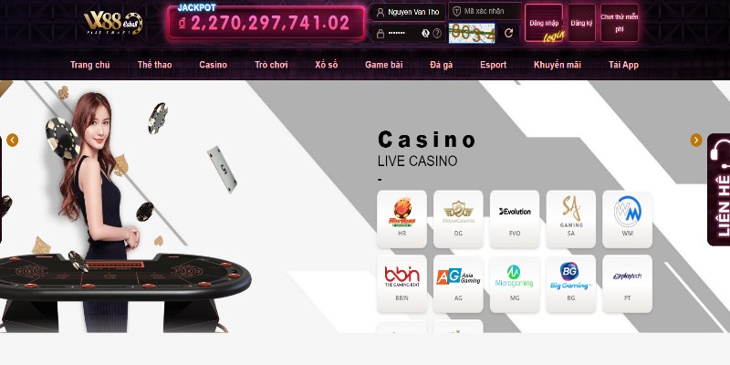 Tổng quan về sảnh game Casino Vx88